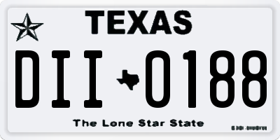 TX license plate DII0188