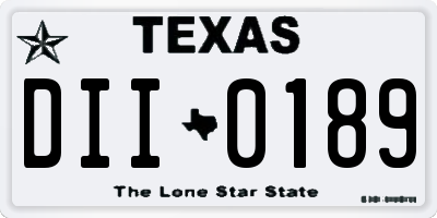 TX license plate DII0189