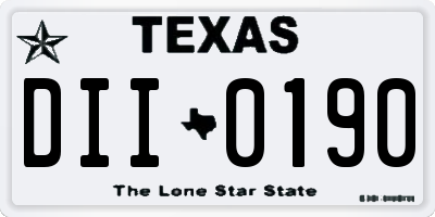 TX license plate DII0190