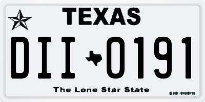 TX license plate DII0191