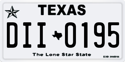 TX license plate DII0195