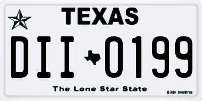 TX license plate DII0199