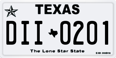 TX license plate DII0201