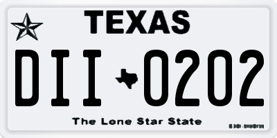 TX license plate DII0202