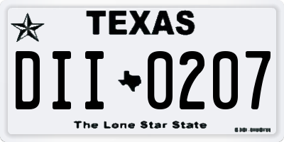 TX license plate DII0207