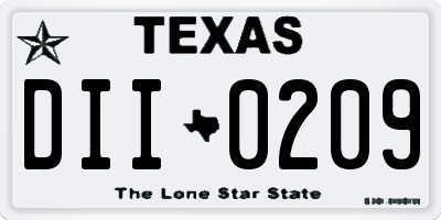 TX license plate DII0209