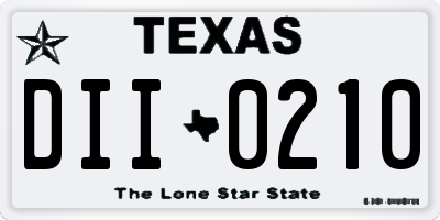 TX license plate DII0210