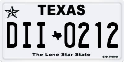 TX license plate DII0212