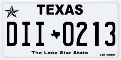 TX license plate DII0213