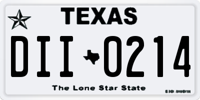 TX license plate DII0214