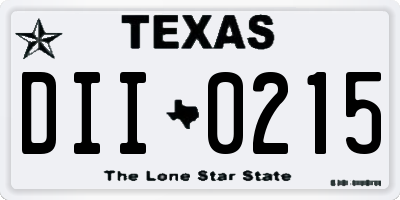 TX license plate DII0215