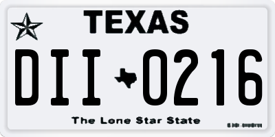 TX license plate DII0216