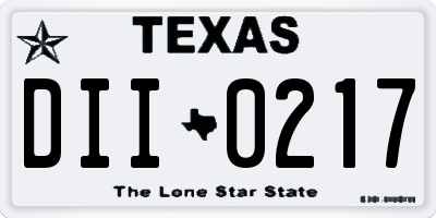 TX license plate DII0217