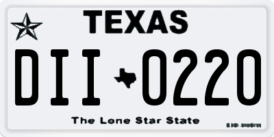 TX license plate DII0220
