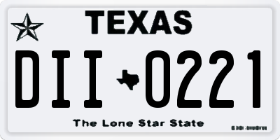 TX license plate DII0221