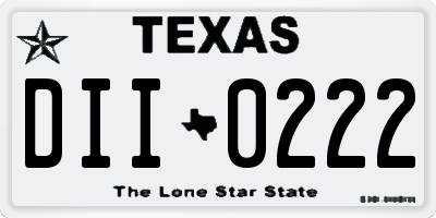 TX license plate DII0222