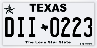 TX license plate DII0223