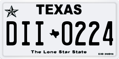 TX license plate DII0224