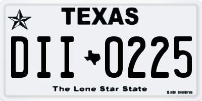 TX license plate DII0225