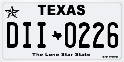 TX license plate DII0226