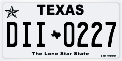 TX license plate DII0227