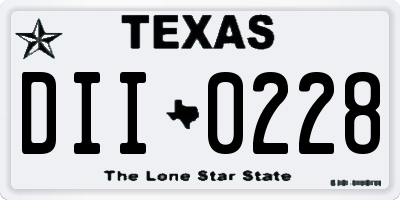 TX license plate DII0228