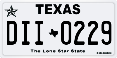 TX license plate DII0229