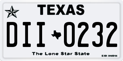 TX license plate DII0232