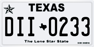 TX license plate DII0233