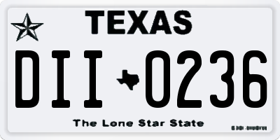 TX license plate DII0236