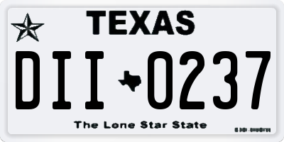 TX license plate DII0237