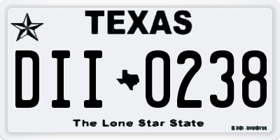 TX license plate DII0238