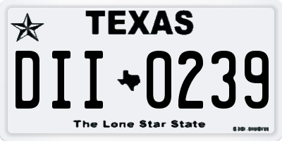 TX license plate DII0239