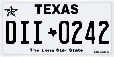 TX license plate DII0242