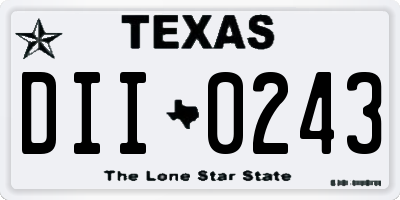 TX license plate DII0243
