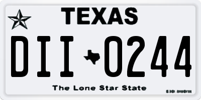 TX license plate DII0244