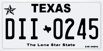 TX license plate DII0245