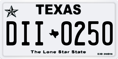 TX license plate DII0250