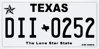 TX license plate DII0252
