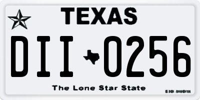 TX license plate DII0256