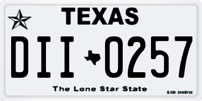 TX license plate DII0257