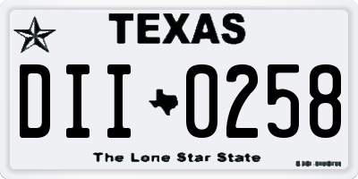 TX license plate DII0258