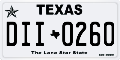 TX license plate DII0260