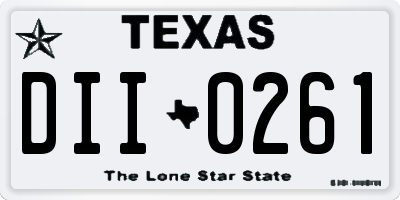 TX license plate DII0261