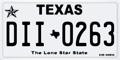 TX license plate DII0263