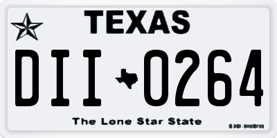 TX license plate DII0264