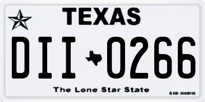 TX license plate DII0266