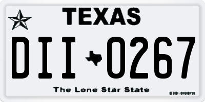TX license plate DII0267