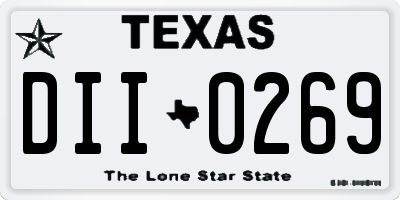 TX license plate DII0269