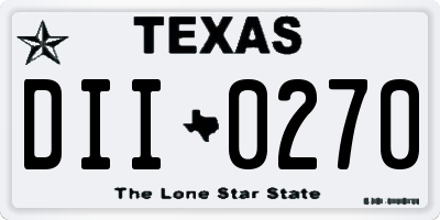 TX license plate DII0270